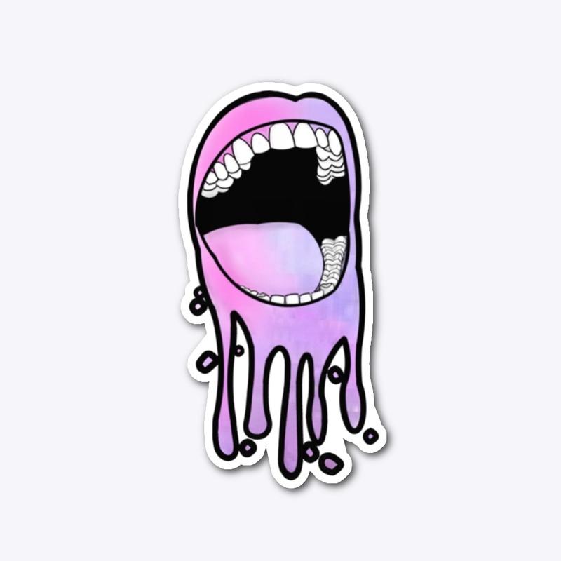 Simple Mouth Die Cut Sticker 